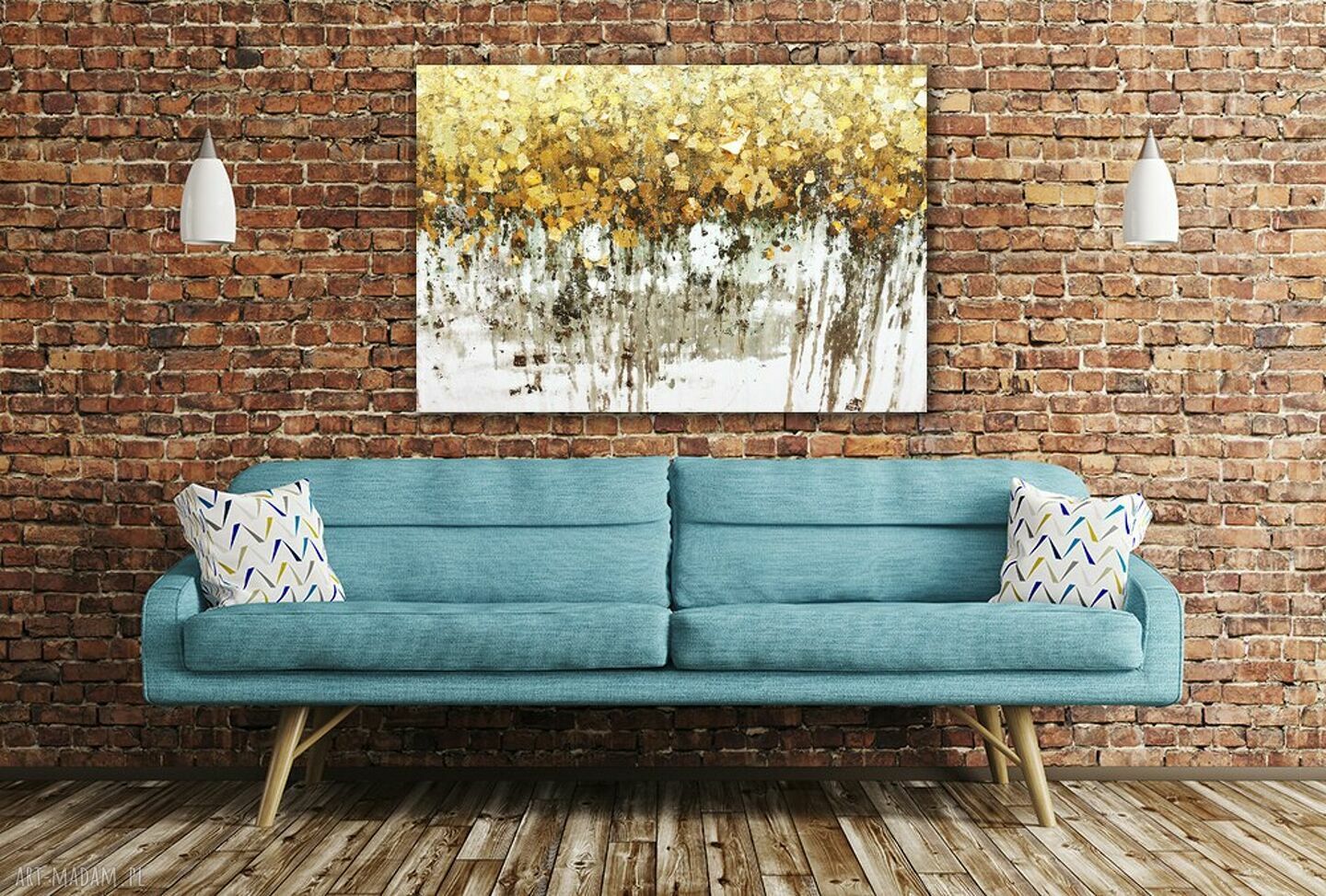 Obraz abstrakcyjny glamour na płótnie ze złotymi akcentami 120x80 cm