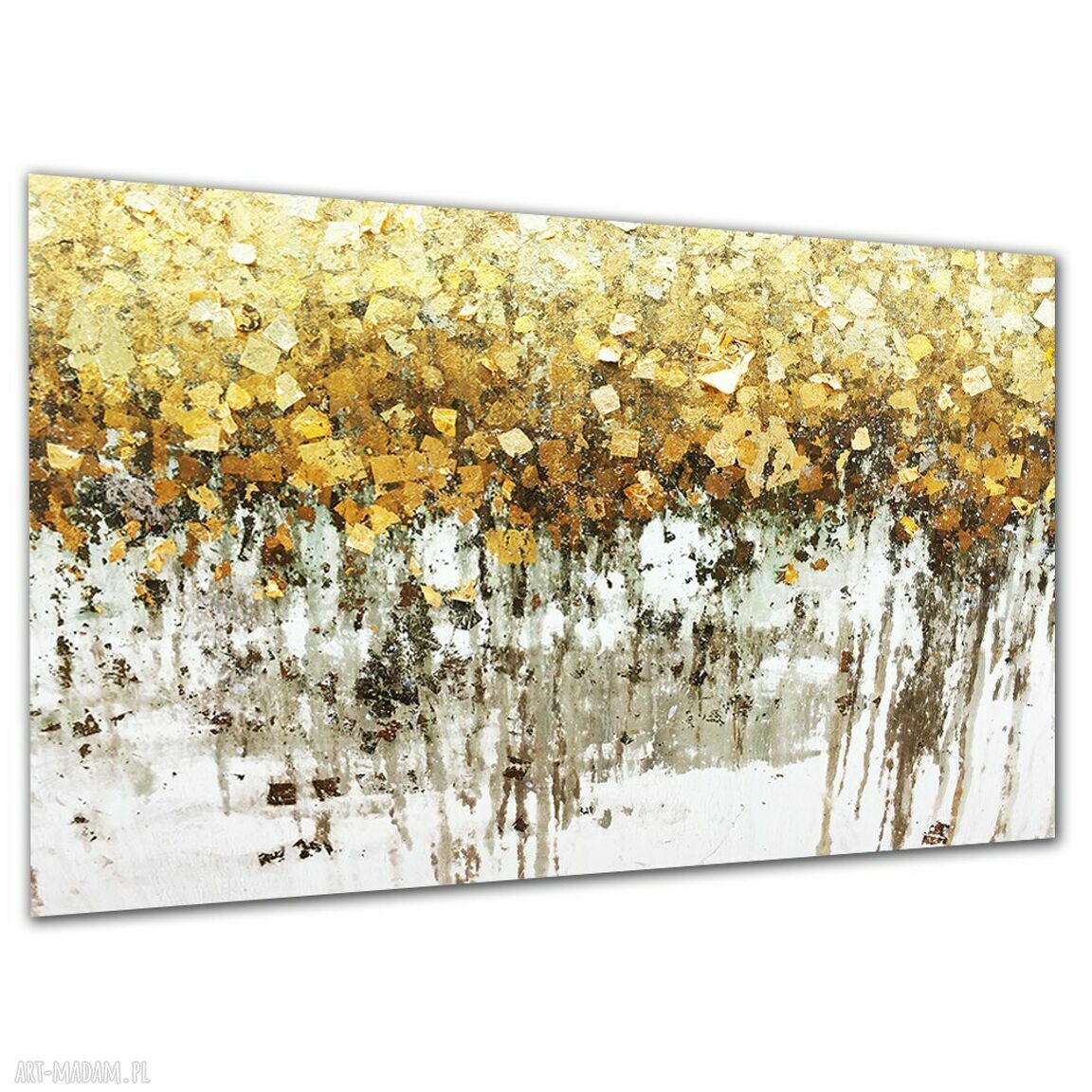Obraz abstrakcyjny glamour na płótnie ze złotymi akcentami 120x80 cm