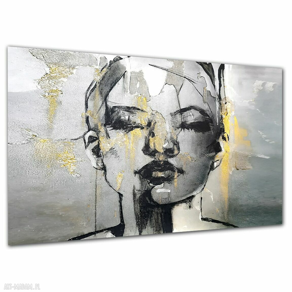 Obraz na płótnie z twarzą kobiety 120x80 cm - glamour i loft