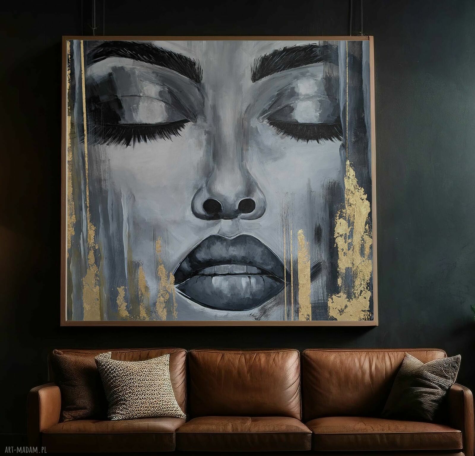 Obraz Kobieta 100x100 cm - ręcznie malowany obraz abstrakcyjny
