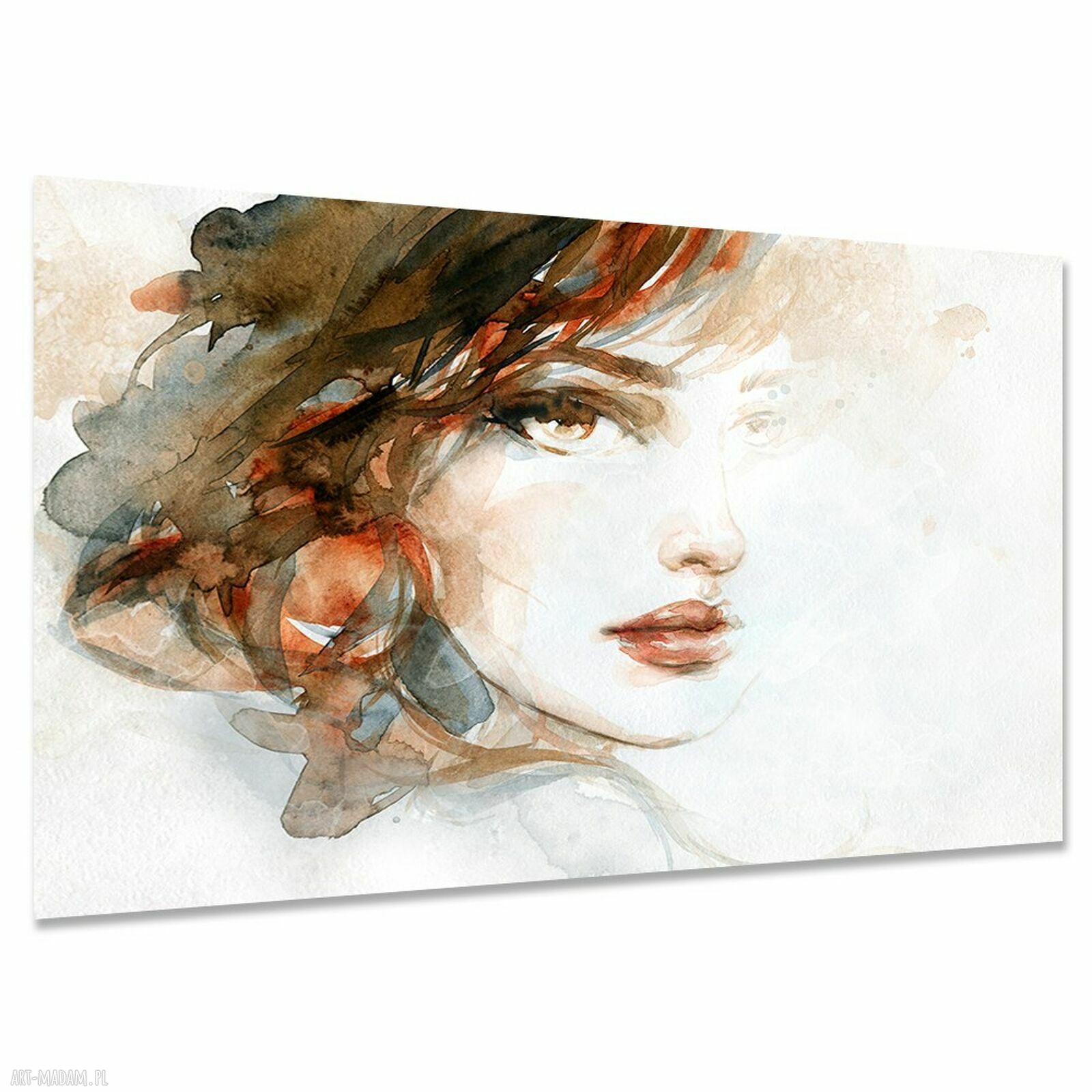 Obraz kobieta 120x80 - dynamiczna twarz w stylu loft