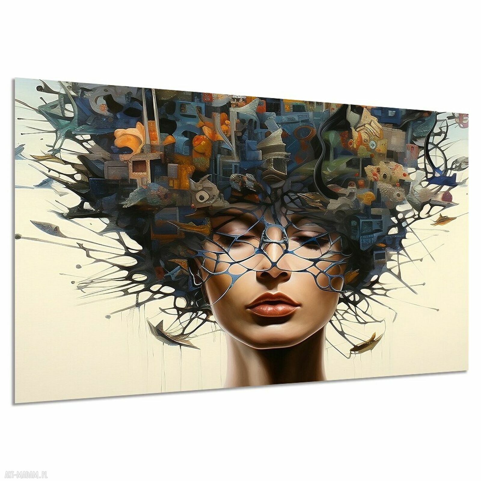 Abstrakcyjny obraz kobiety na płótnie 120x80 cm