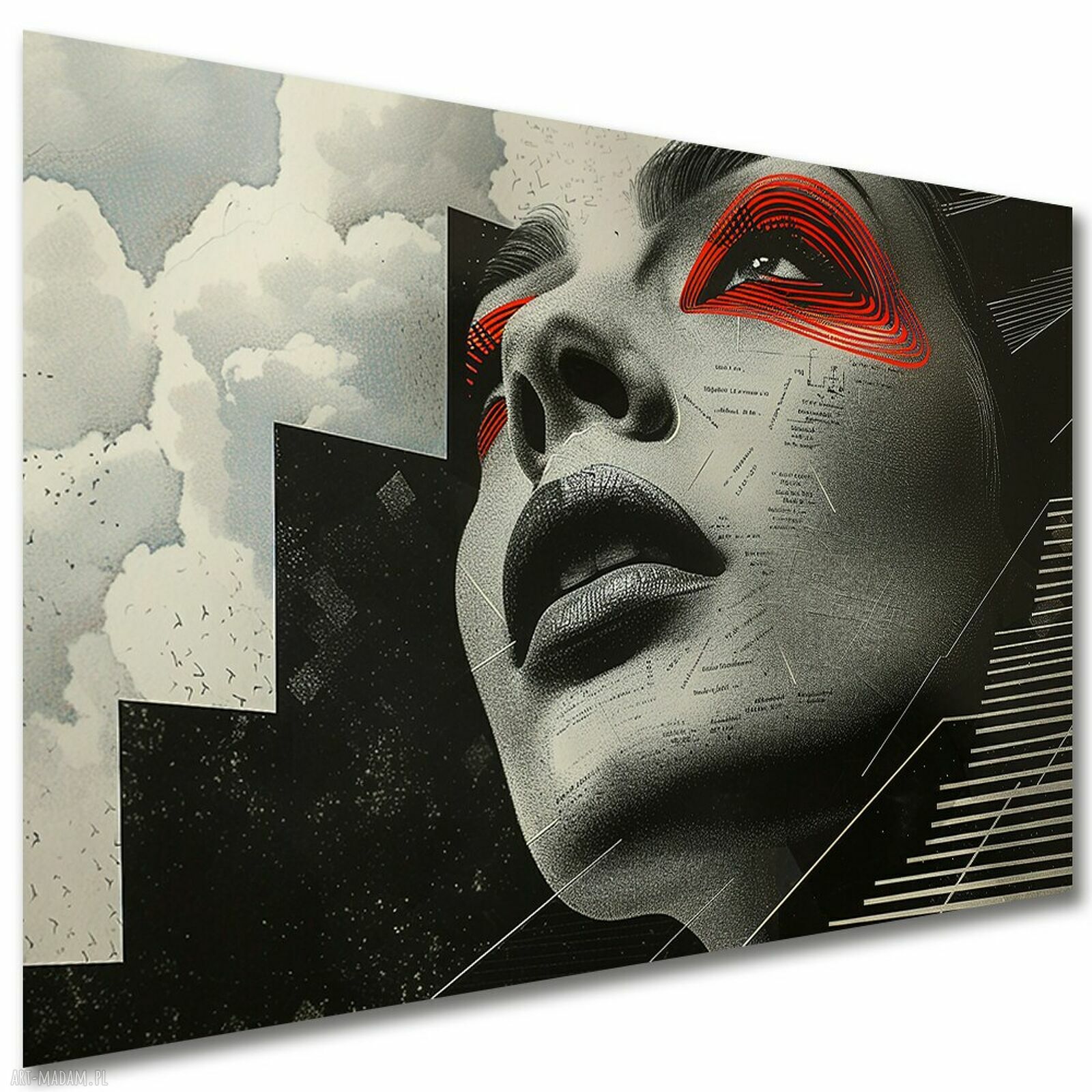 Obraz z kobietą glamour retro art deco 120x80 cm