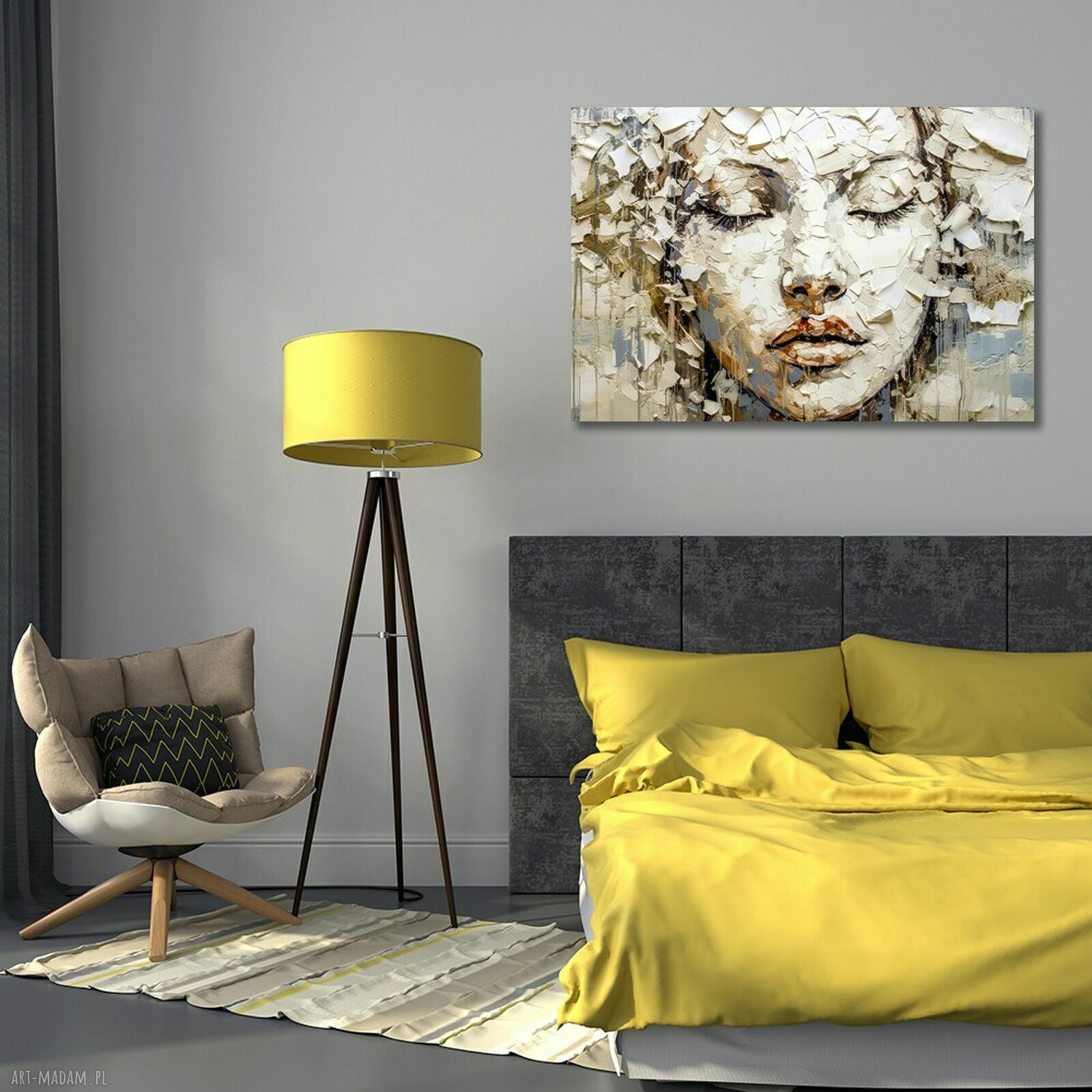 Obraz kobiety glamour - abstrakcja 3D na płótnie 120x80 cm