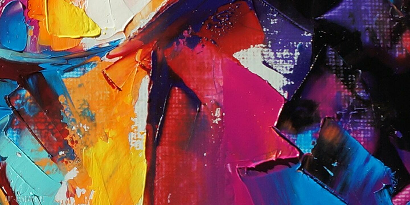 Obraz KOBIETA 10 - abstrakcja z kolorową twarzą na płótnie 120x80 cm