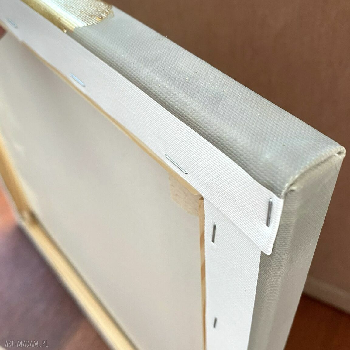 Obraz kobieta beżowy ze złotem - czarnoskóra - wydruk na płótnie 50x50 cm