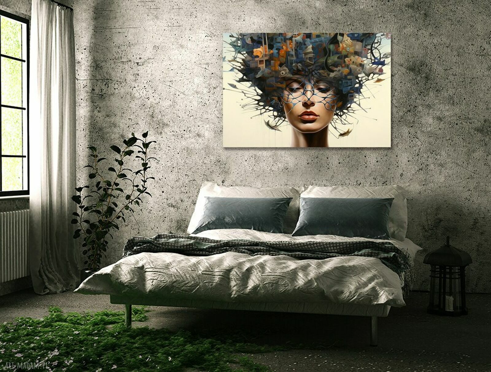 Abstrakcyjny obraz kobiety na płótnie 120x80 cm