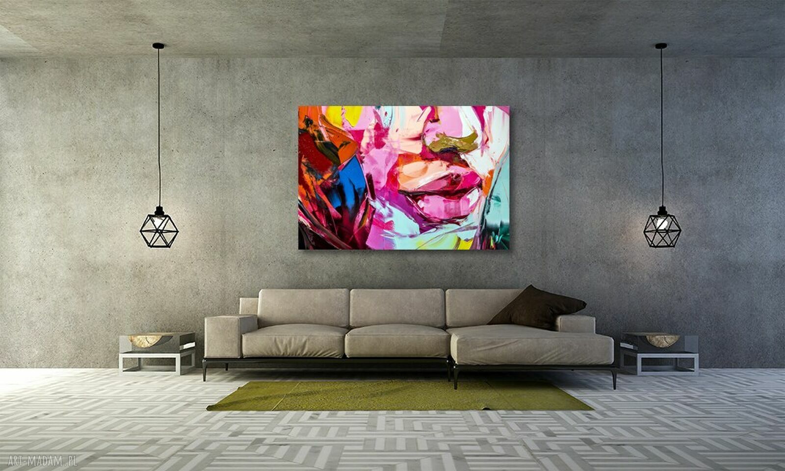 Kolorowy obraz na płótnie - twarz kobiety 120x80 cm