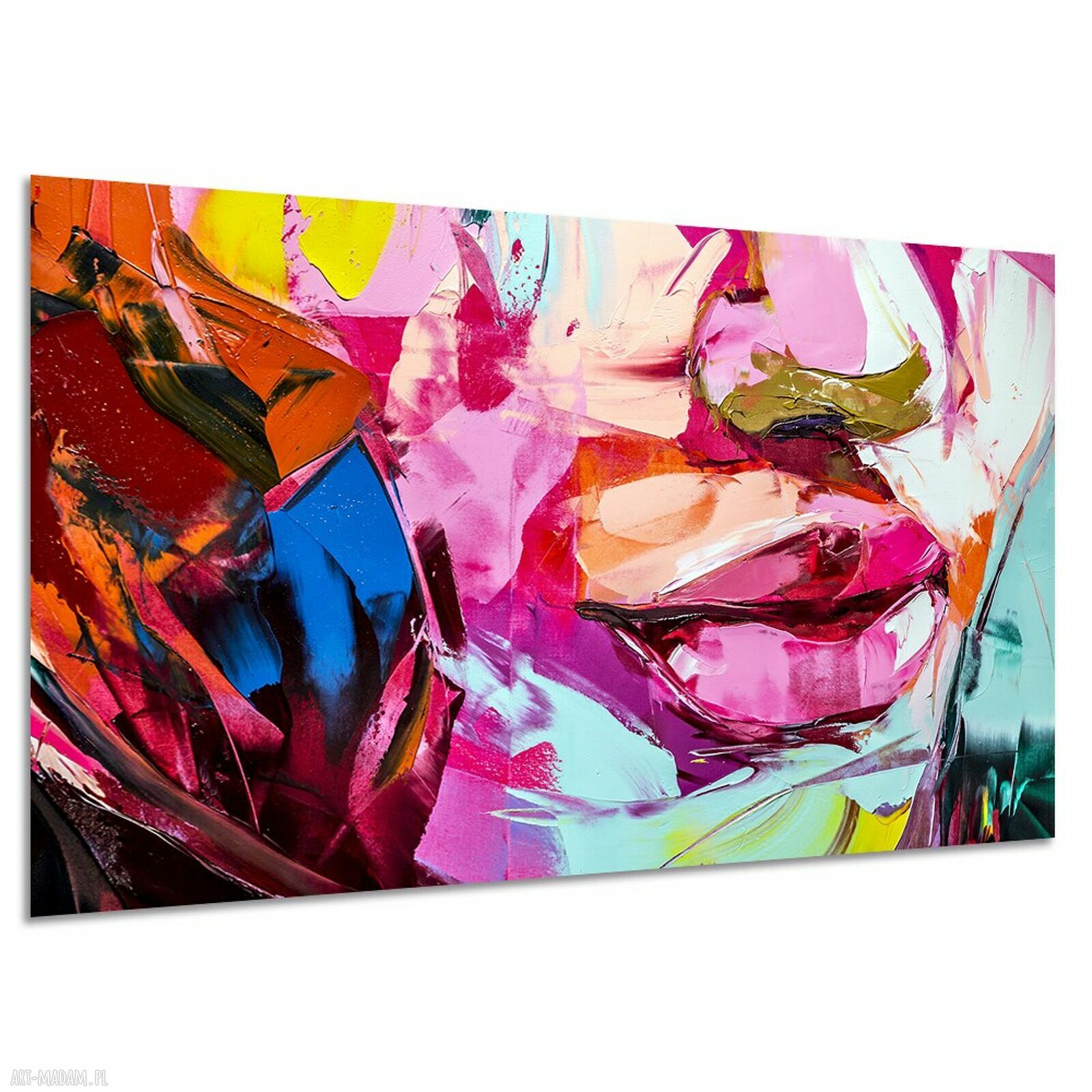 Kolorowy obraz na płótnie - twarz kobiety 120x80 cm