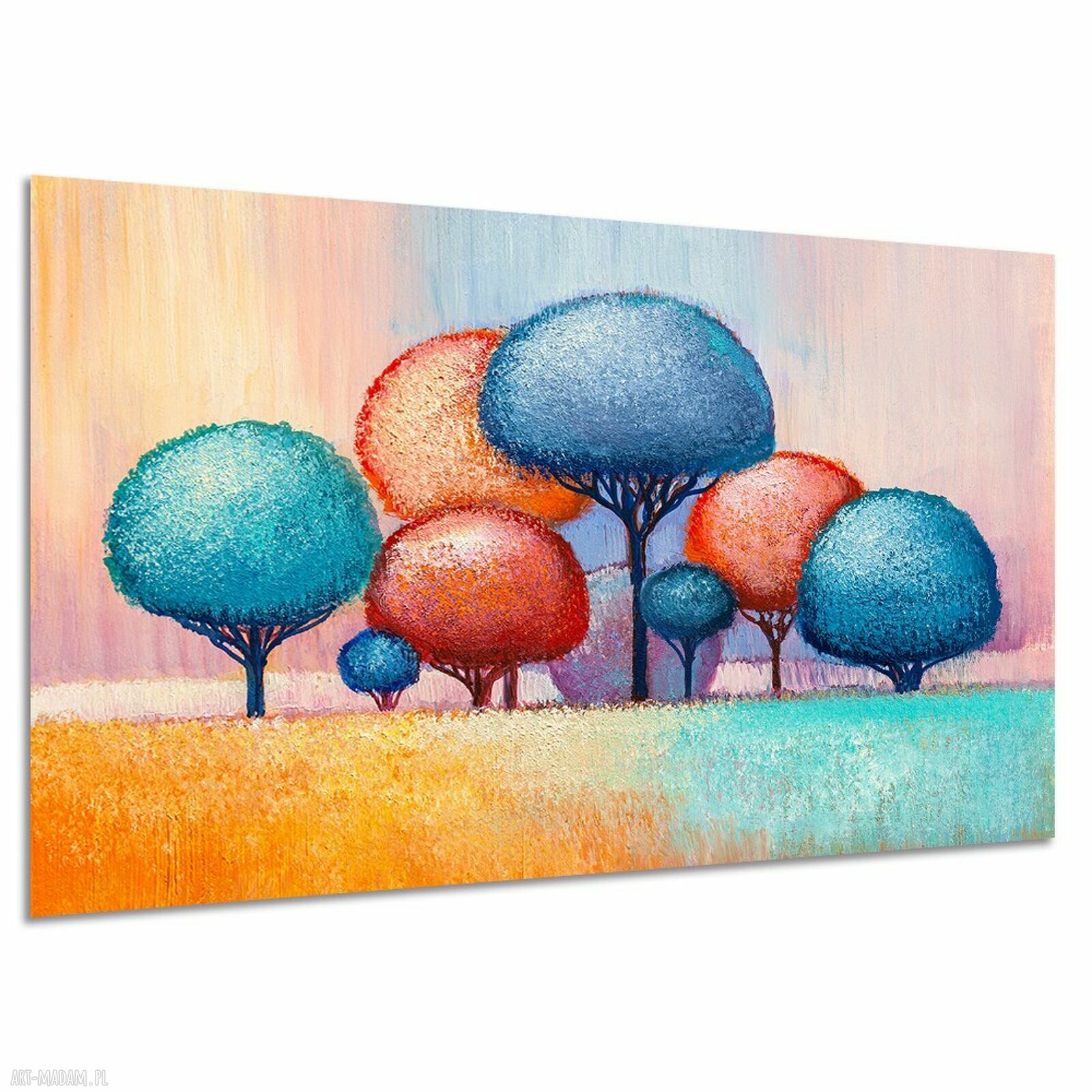 Kolorowy obraz na płótnie - drzewa 120x80 cm