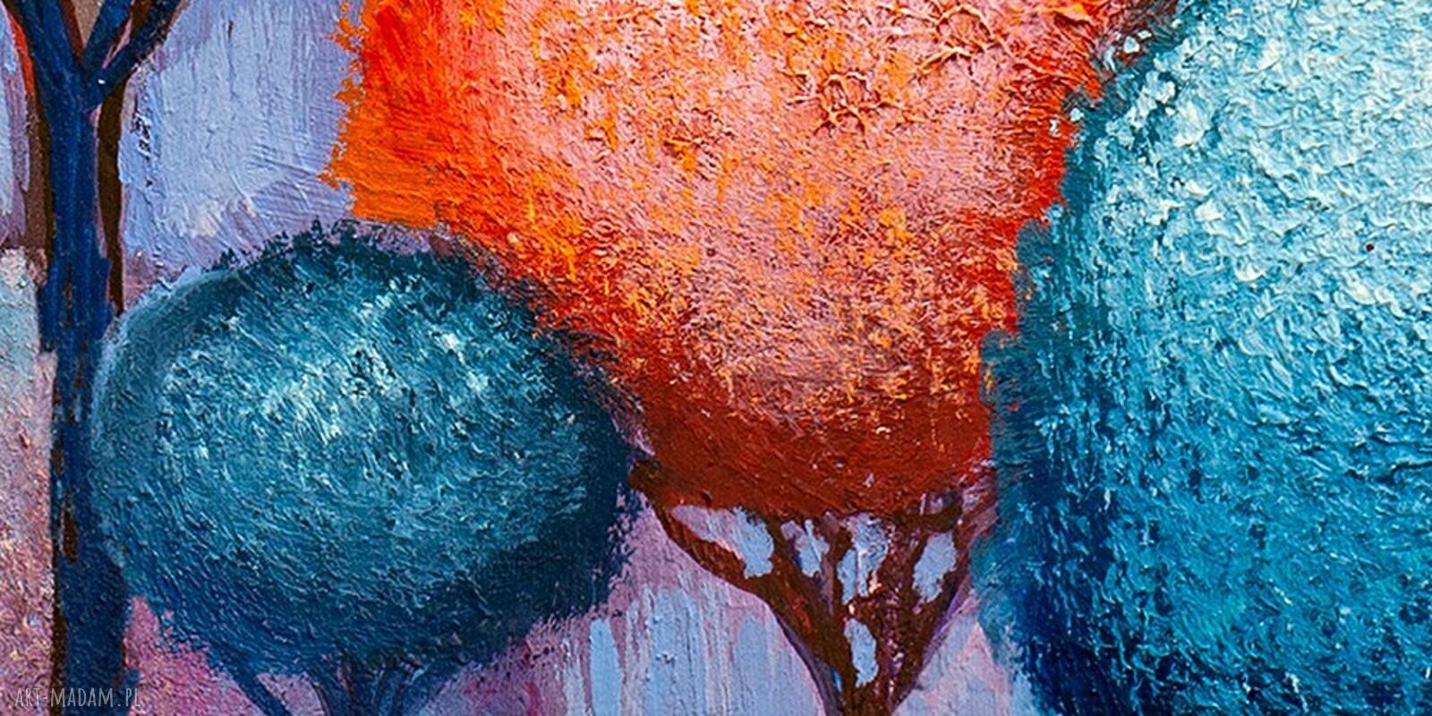 Kolorowy obraz na płótnie - drzewa 120x80 cm