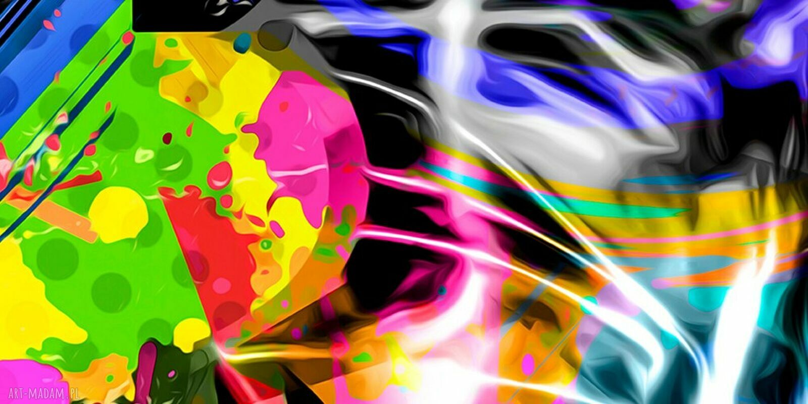 Obraz kolorowy KOT 10 w okularach 120x80 - nowoczesny pop art XXL