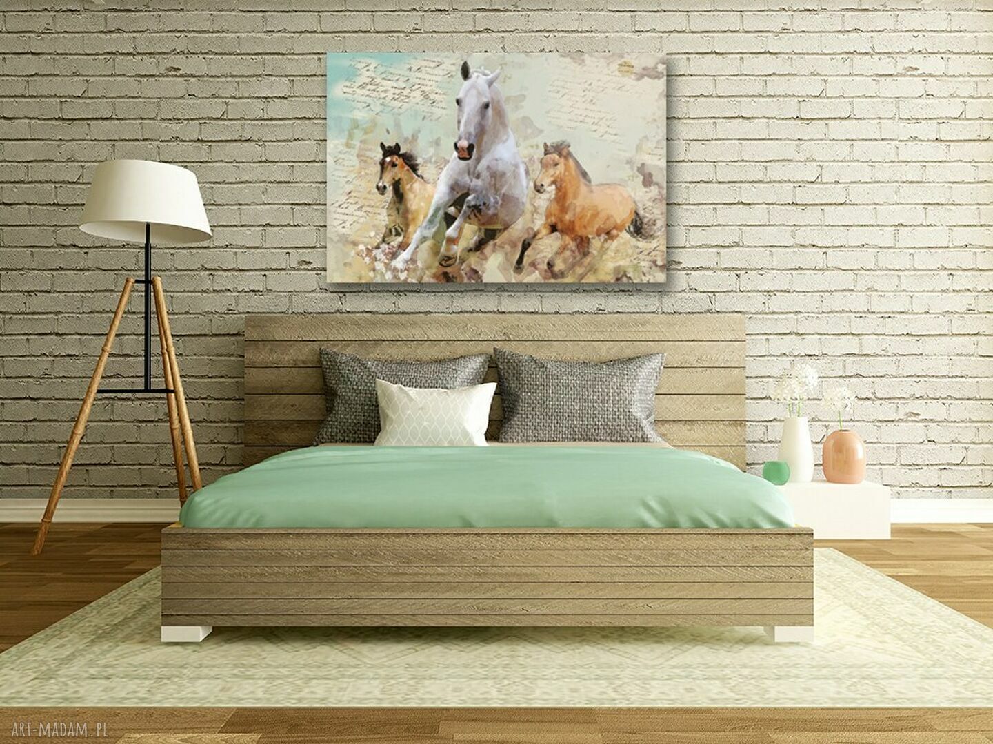 Obraz KONIE 3 modern art 120x80 - premium wall decor