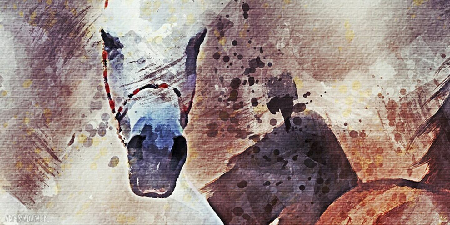 Obraz koni w galopie 120x80 - nowoczesny styl premium na płótnie canvas