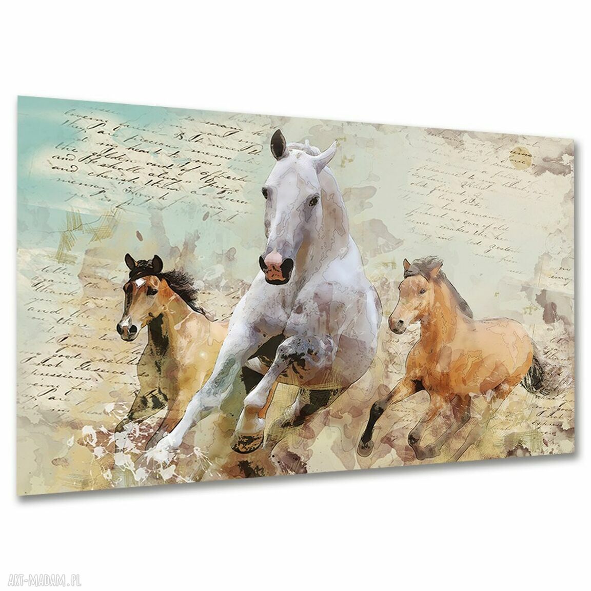 Obraz KONIE 3 modern art 120x80 - premium wall decor