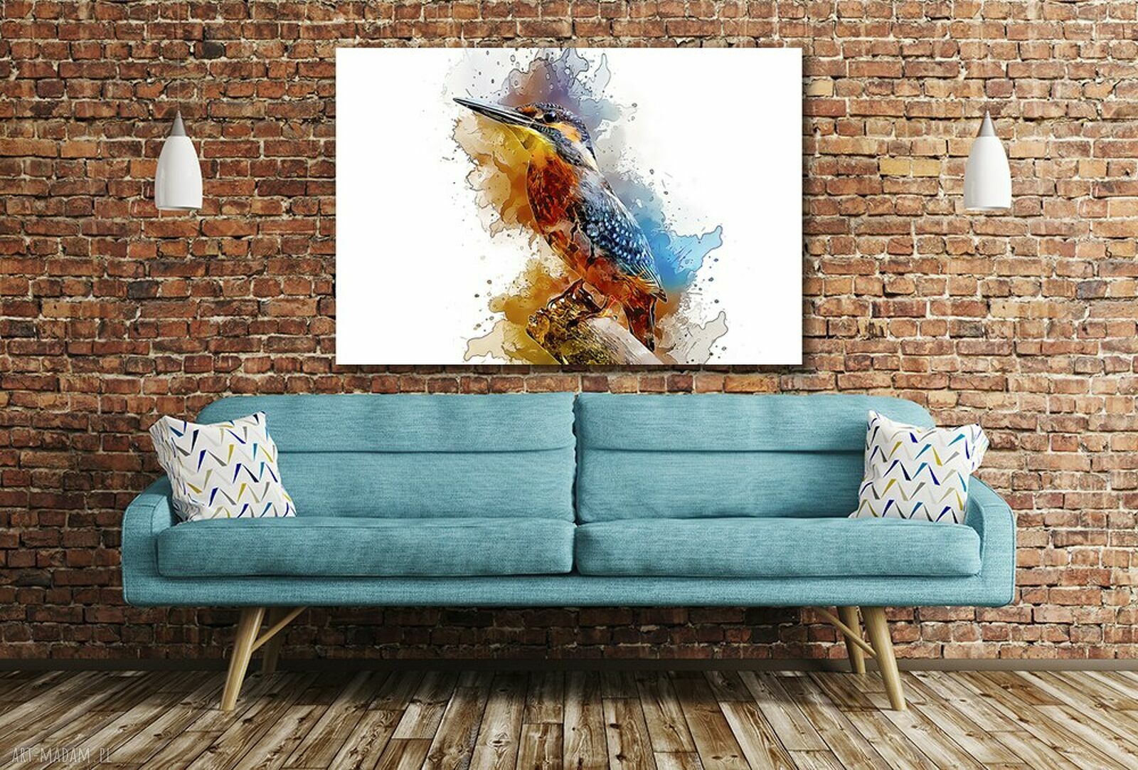 Obraz z zimorodkiem na płótnie 120x80 cm