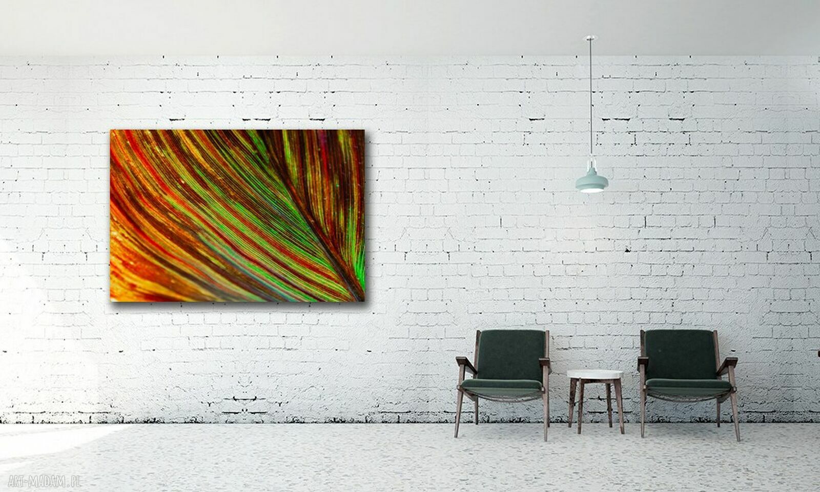 Obraz na płótnie z liściem palmy 120x80 cm