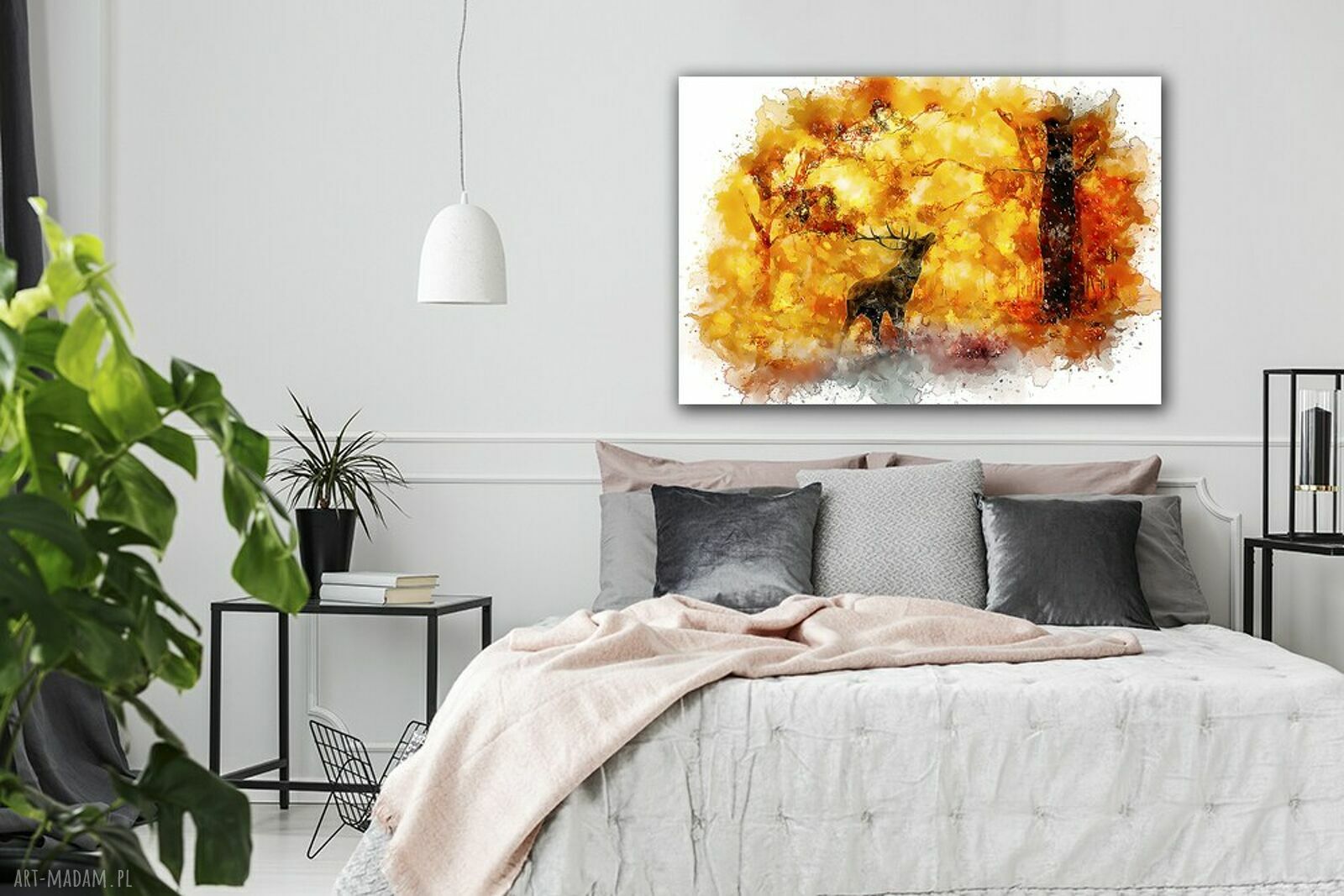 Obraz na płótnie z jeleniem w jesiennym lesie 120x80 cm