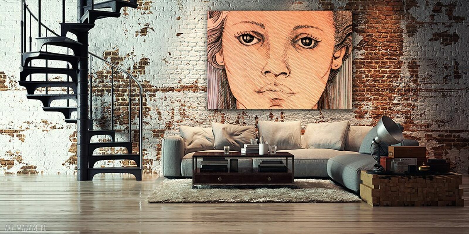Nowoczesny obraz na płótnie z twarzą kobiety 120x80 cm