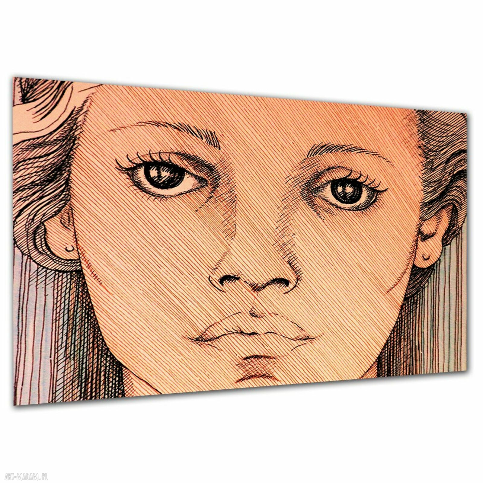 Nowoczesny obraz na płótnie z twarzą kobiety 120x80 cm