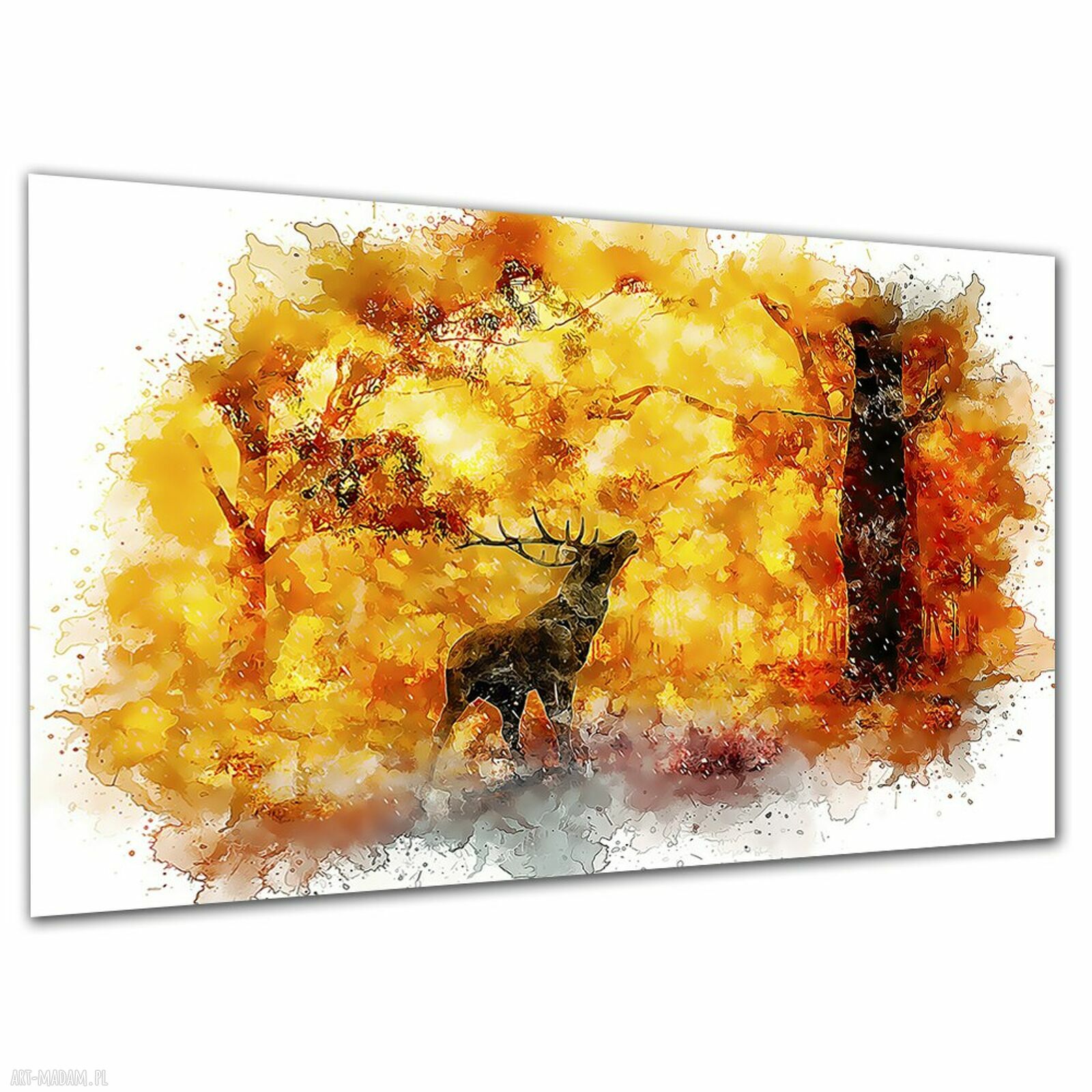 Obraz na płótnie z jeleniem w jesiennym lesie 120x80 cm