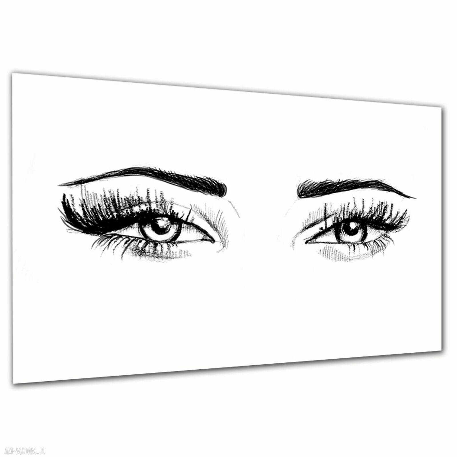 Minimalistyczny obraz na płótnie z kobiecymi oczami 120x80 cm