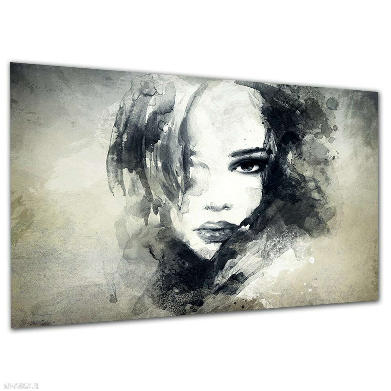 Obraz na płótnie z kobiecym portretem - akwarela 120x80 cm