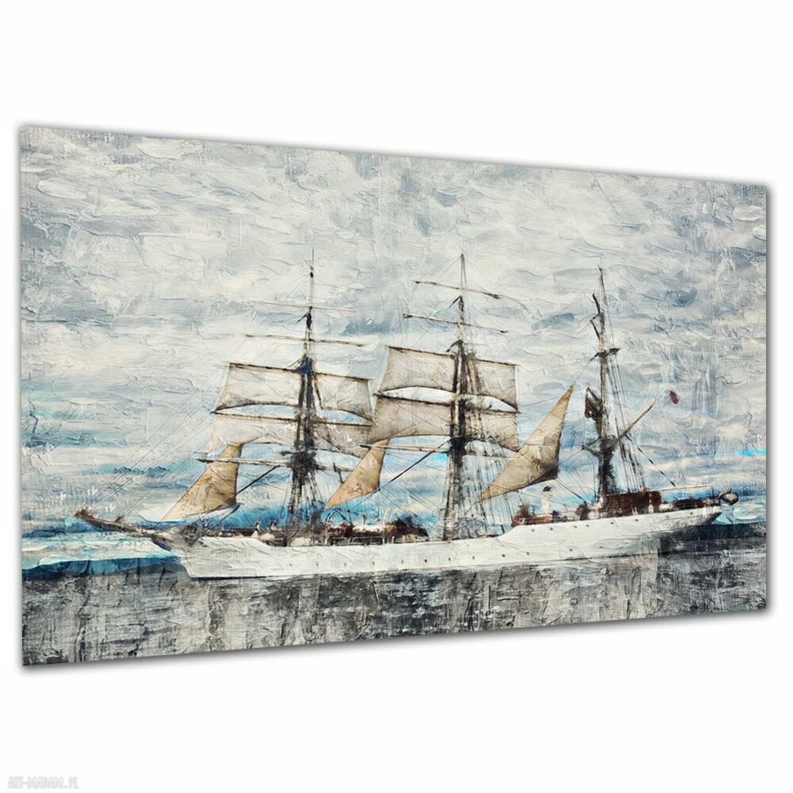 Obraz na płótnie z żaglowcem i fregatą 120x80 cm