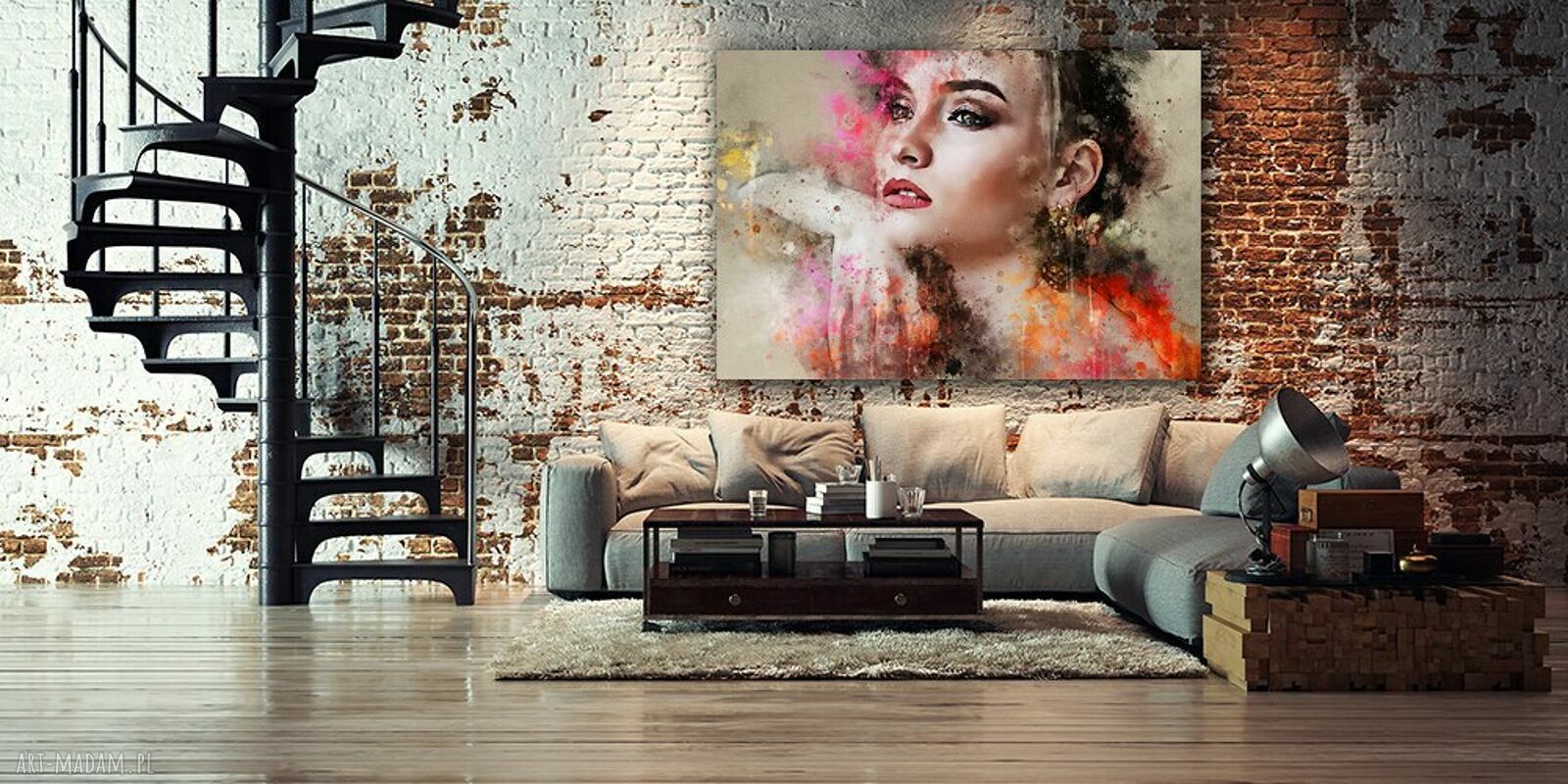 Obraz na płótnie Kobieta 3 - nowoczesny portret 120x80 cm
