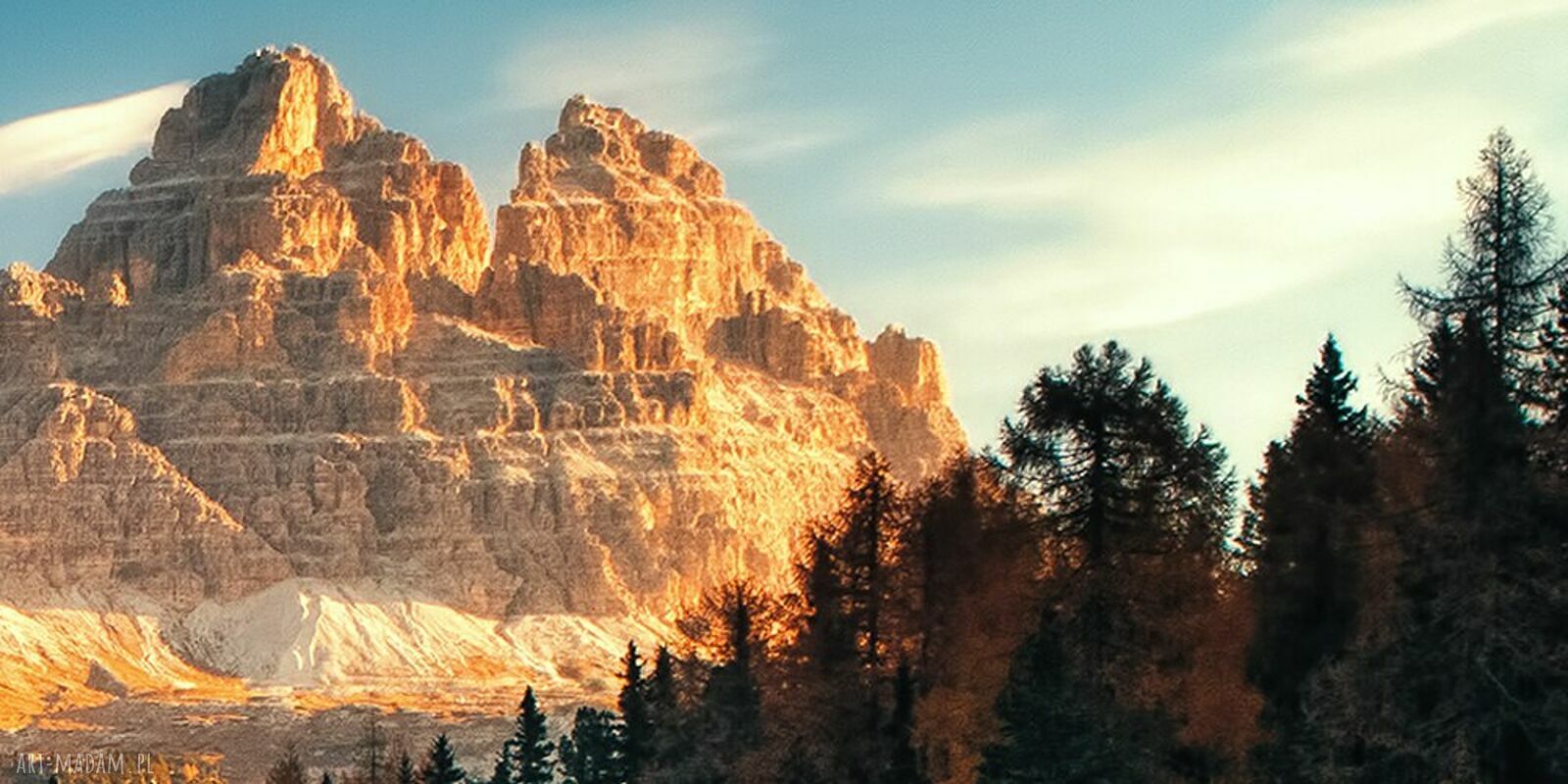 Obraz na płótnie z widokiem na Dolomity i Alpy 120x80 cm