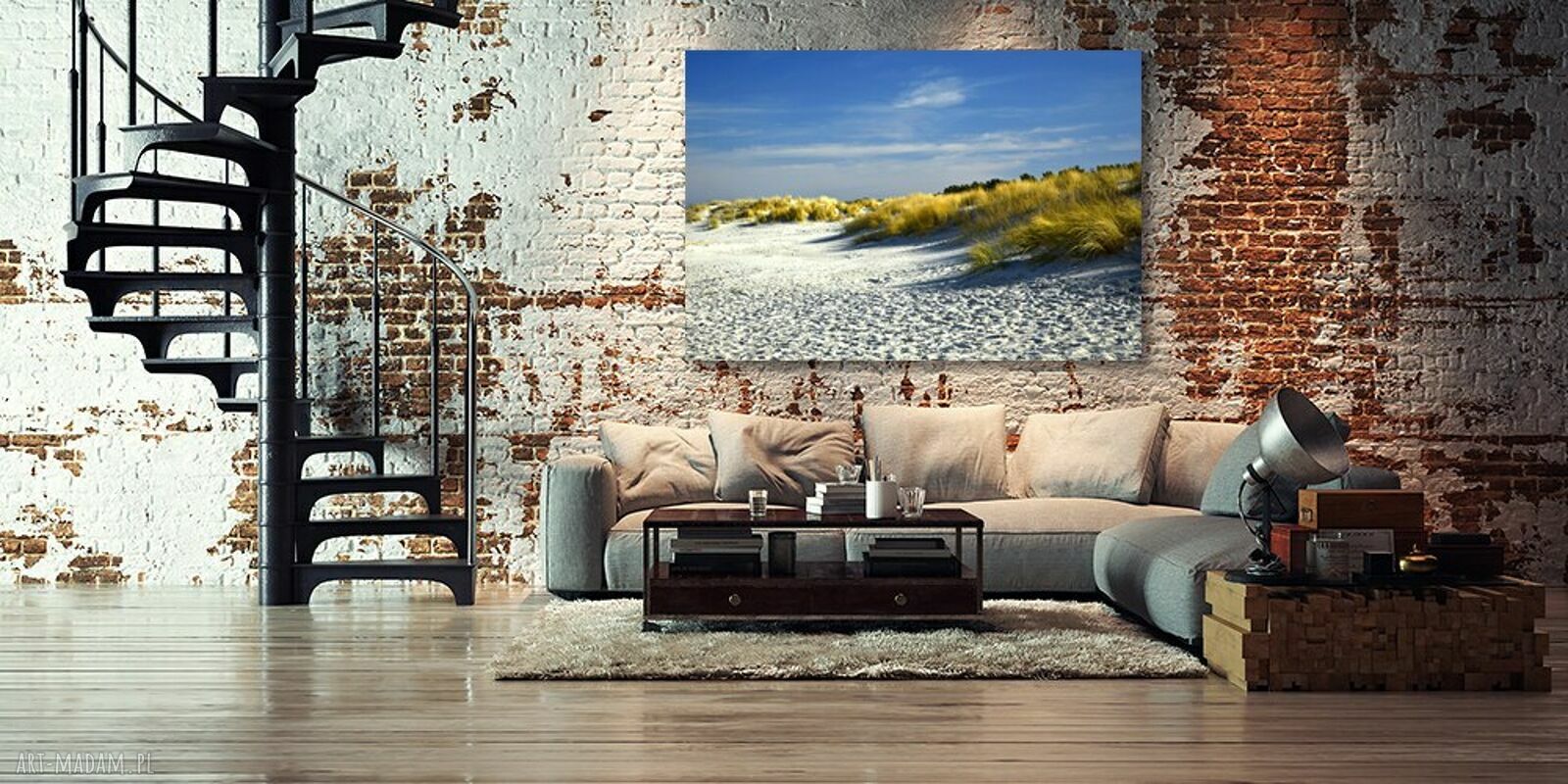 Bałtycka plaża i wydmy - obraz na płótnie 120x80 cm