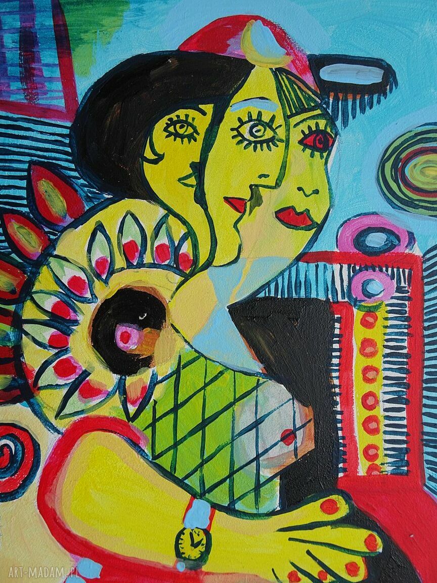 Obraz w stylu kubizmu inspirowany Pablo Picasso - kubiczna kompozycja