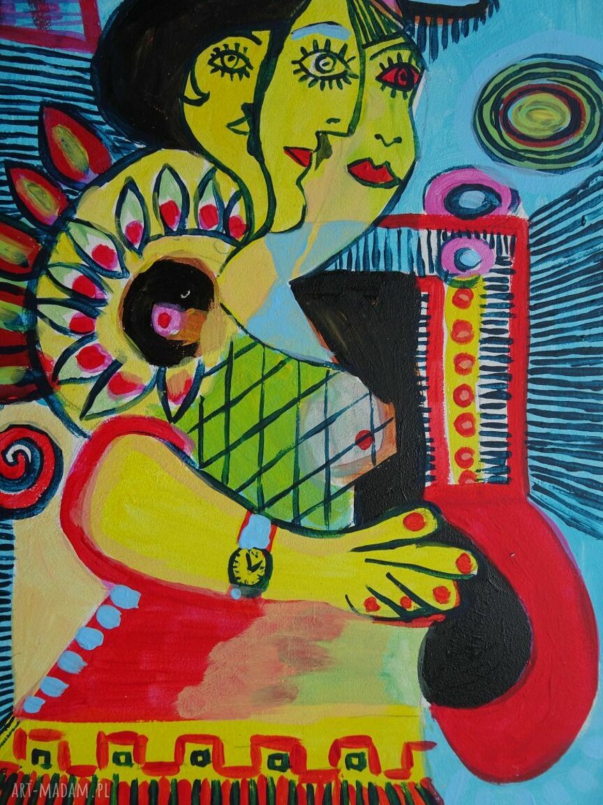 Obraz w stylu kubizmu inspirowany Pablo Picasso kubiczna kompozycja
