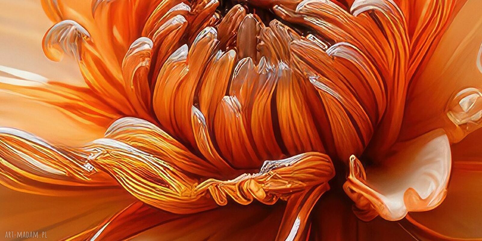 Pomarańczowy kwiat 3D na płótnie 120x80 cm