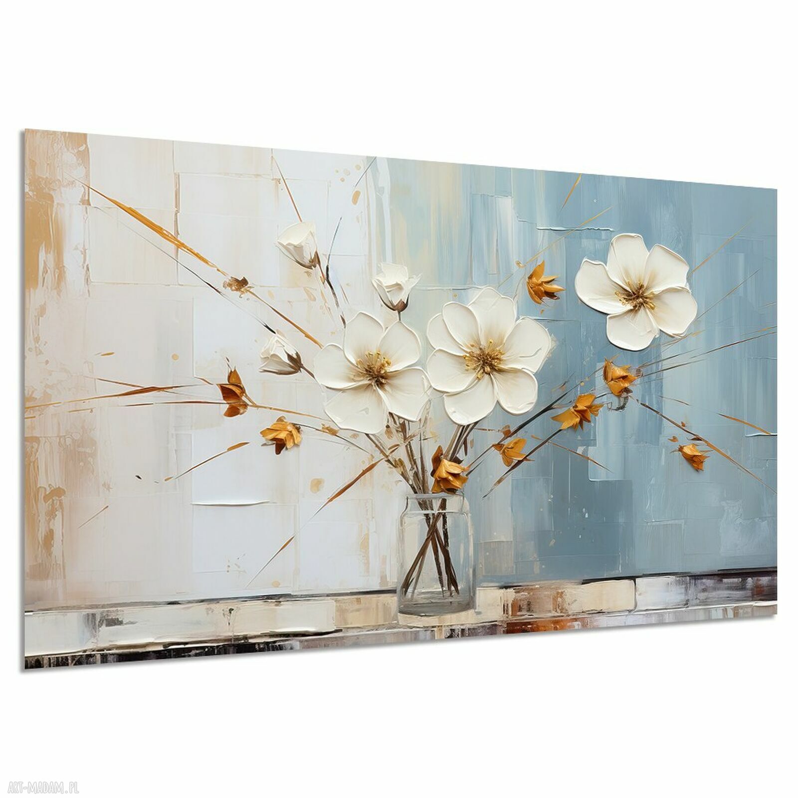 Obraz Kwiaty 60 w Wazonie - Elegancki Nowoczesny Salon 120x80