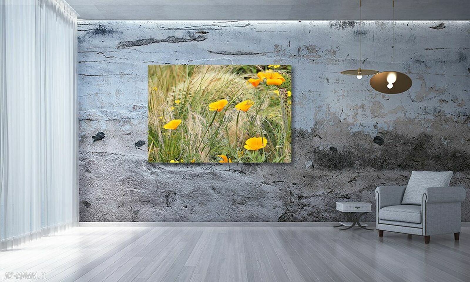 Obraz na płótnie 120x80 cm - żółte kwiaty na łące
