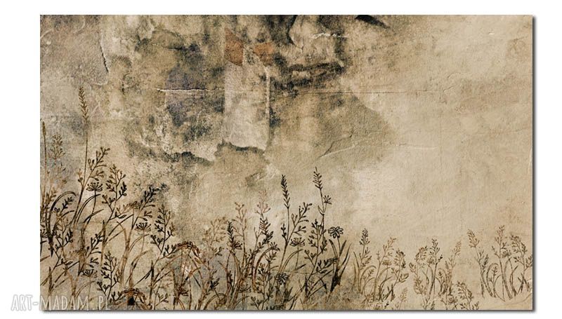 Obraz ŁĄKA 1 120x70 cm - brąz i beż, abstrakcja do salonu