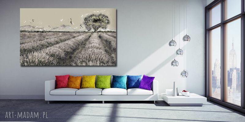 Obraz LAWENDA 1 120x70 cm - lawenda i kwiaty w stylu loft
