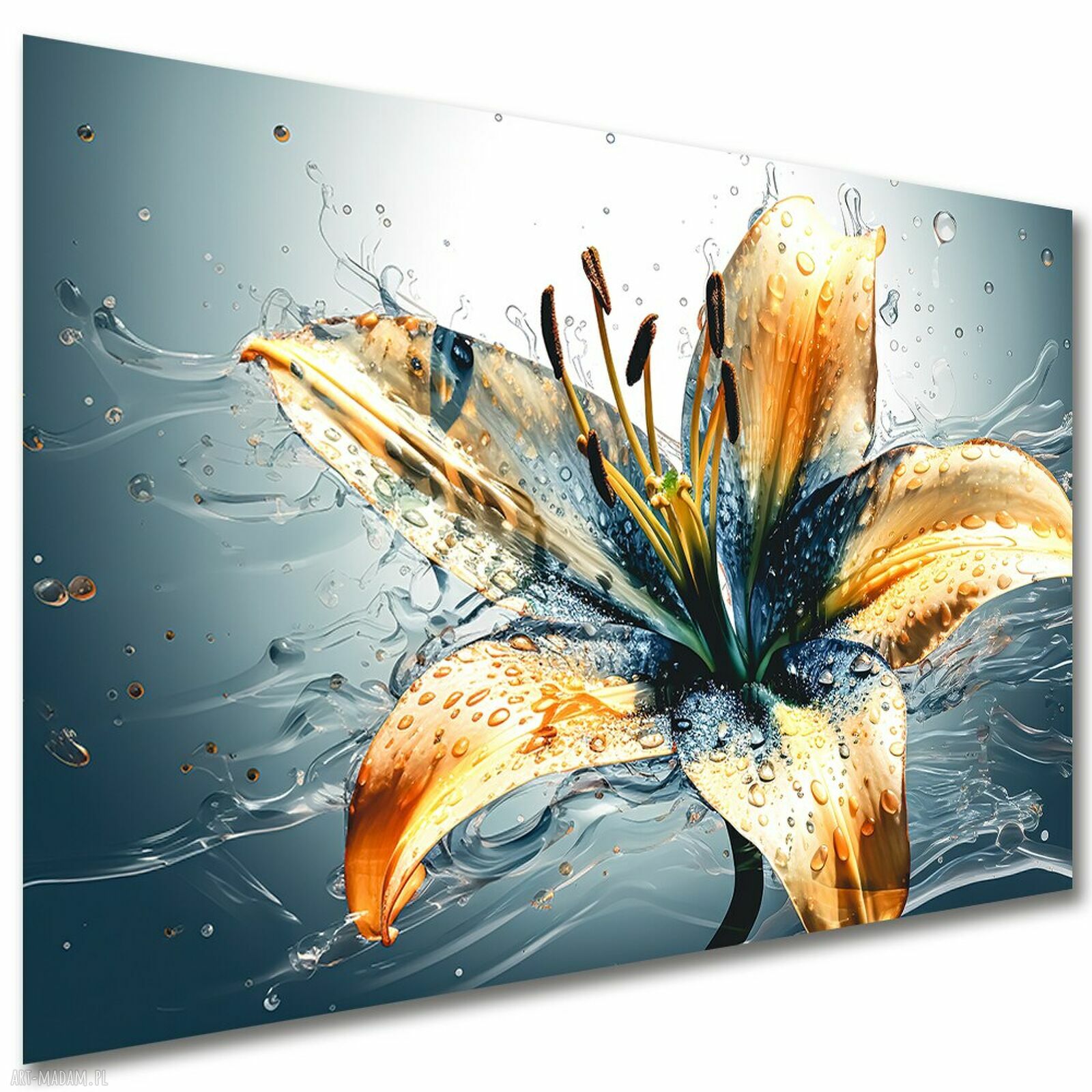 Obraz pomarańczowa lilia 120x80 cm - kwiat na płótnie
