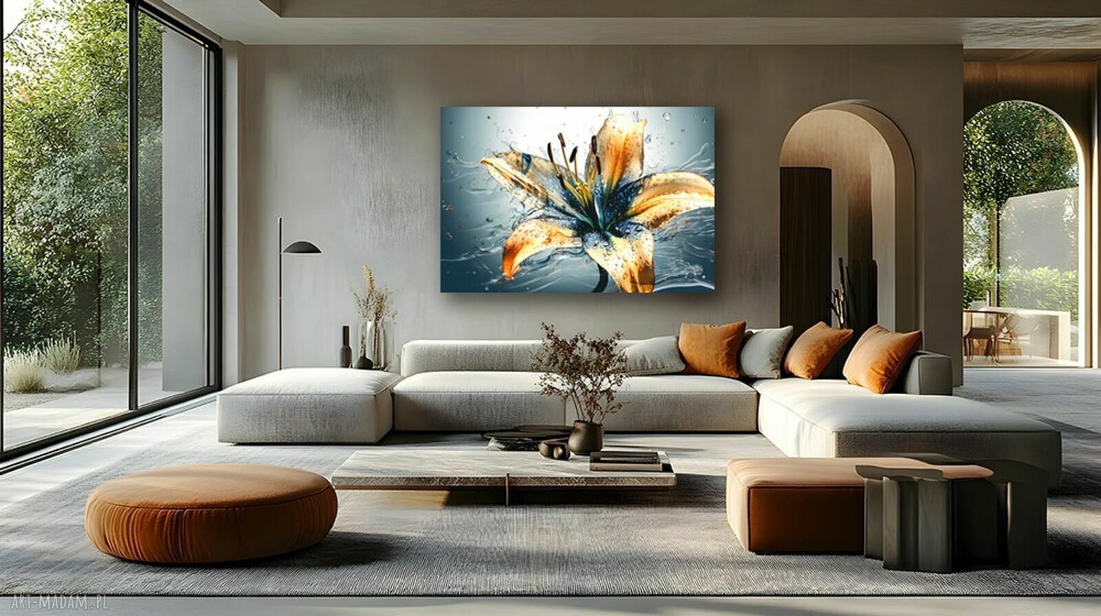 Obraz pomarańczowa lilia 120x80 cm - kwiat na płótnie