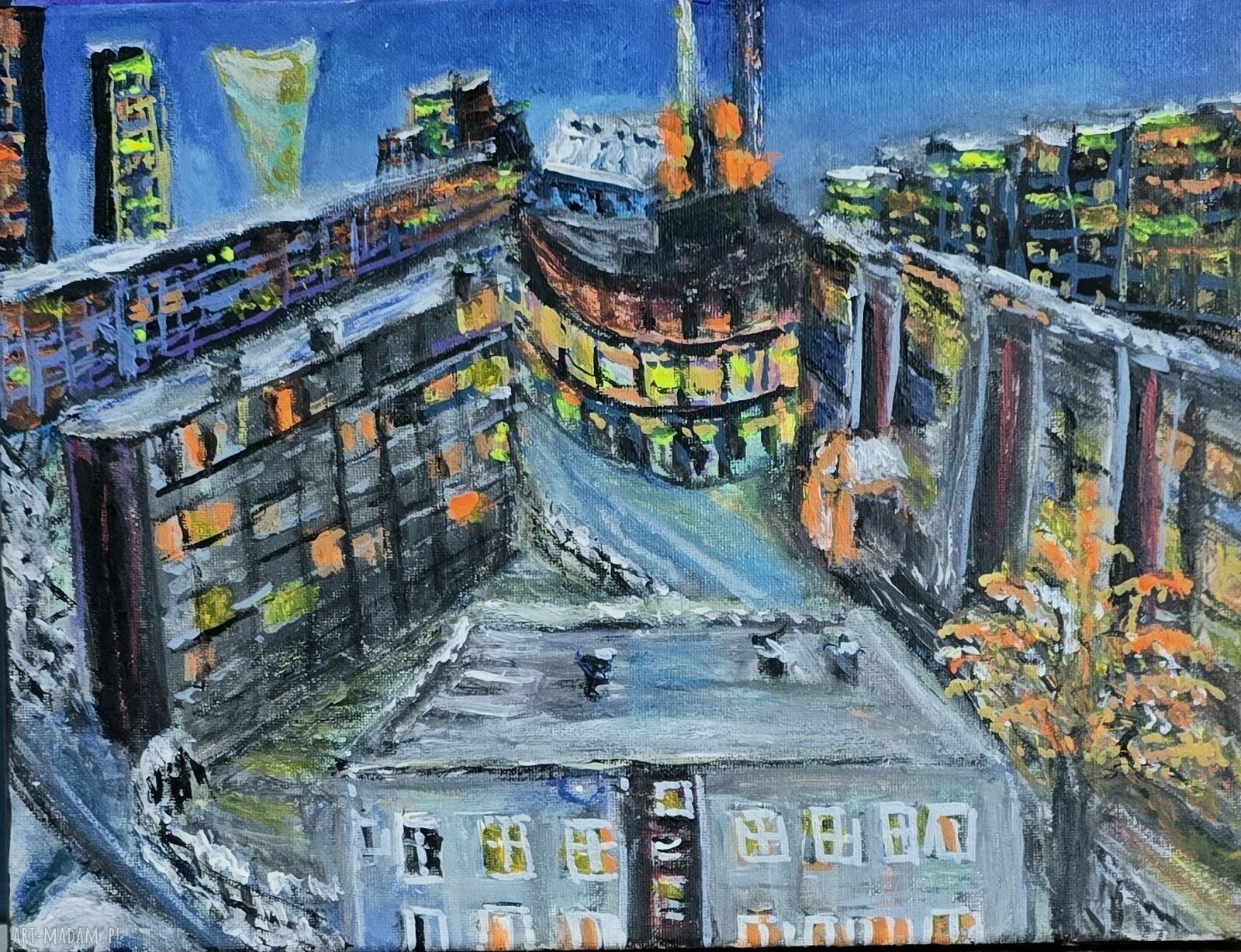 Obraz Lubin na płótnie - ręcznie malowany akryl i tempera 30x40 cm, gotowy do zawieszenia