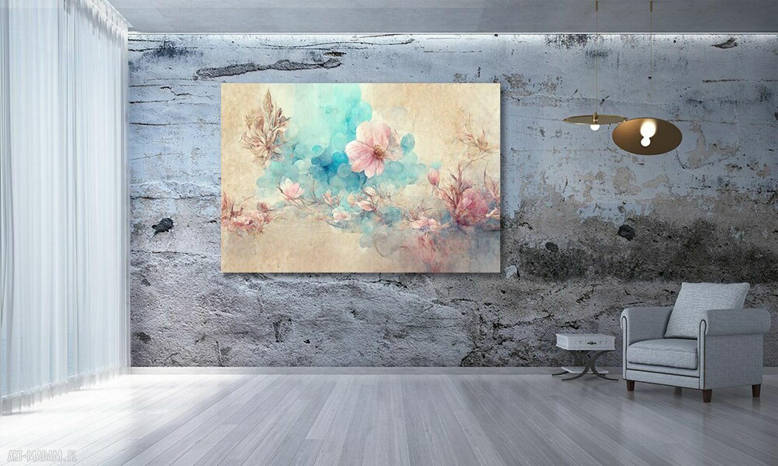 Obraz MAGNOLIE 1 - pastelowe kwiaty na płótnie 120x80 cm