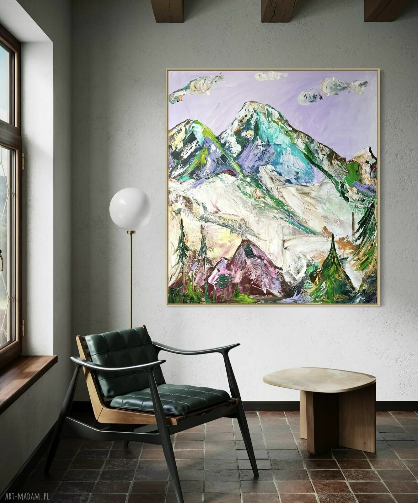 Obraz malowany 100x90 cm - abstrakcja na płótnie akryl