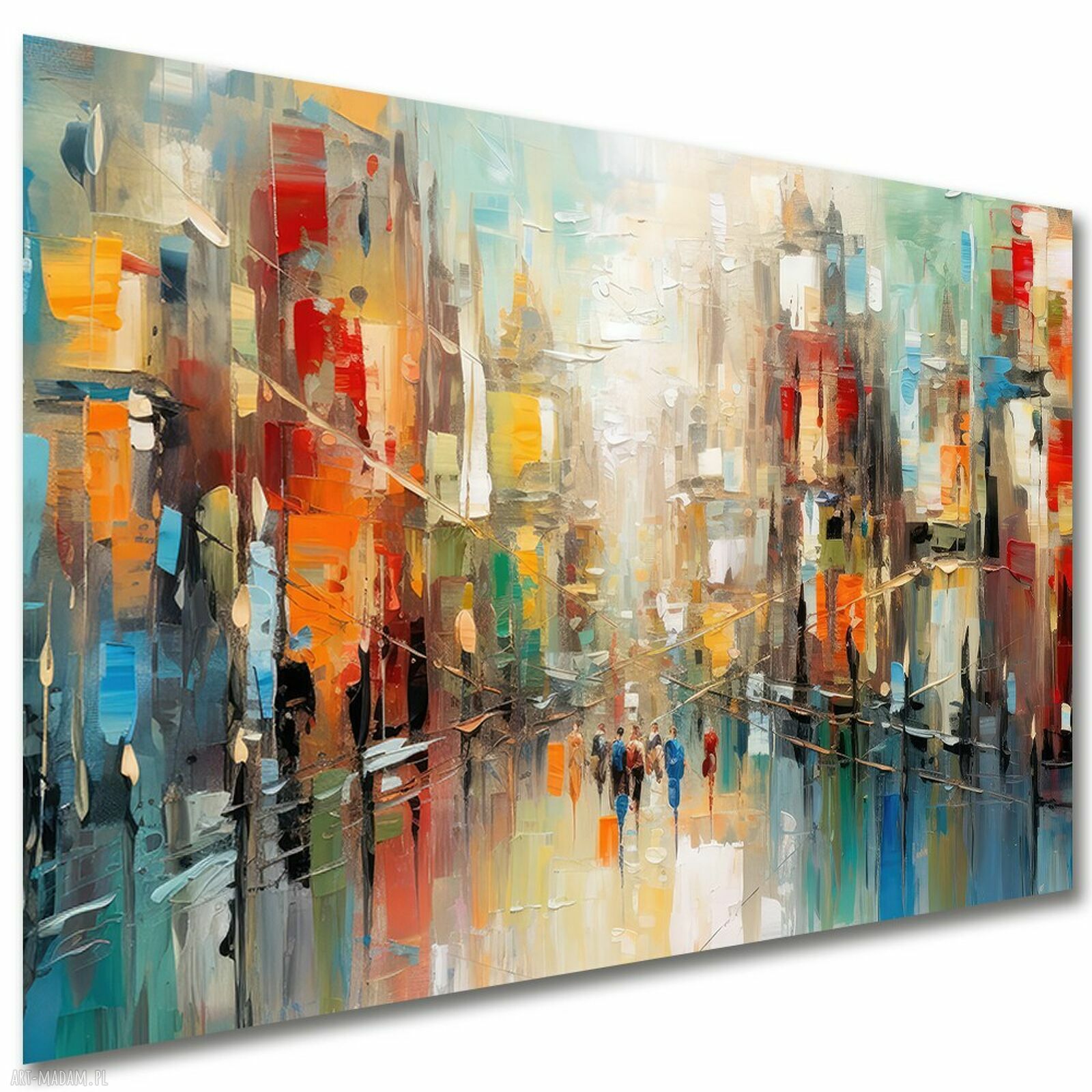 Ręcznie malowany obraz pejzażowy „Widok 31” 100 x 100 cm