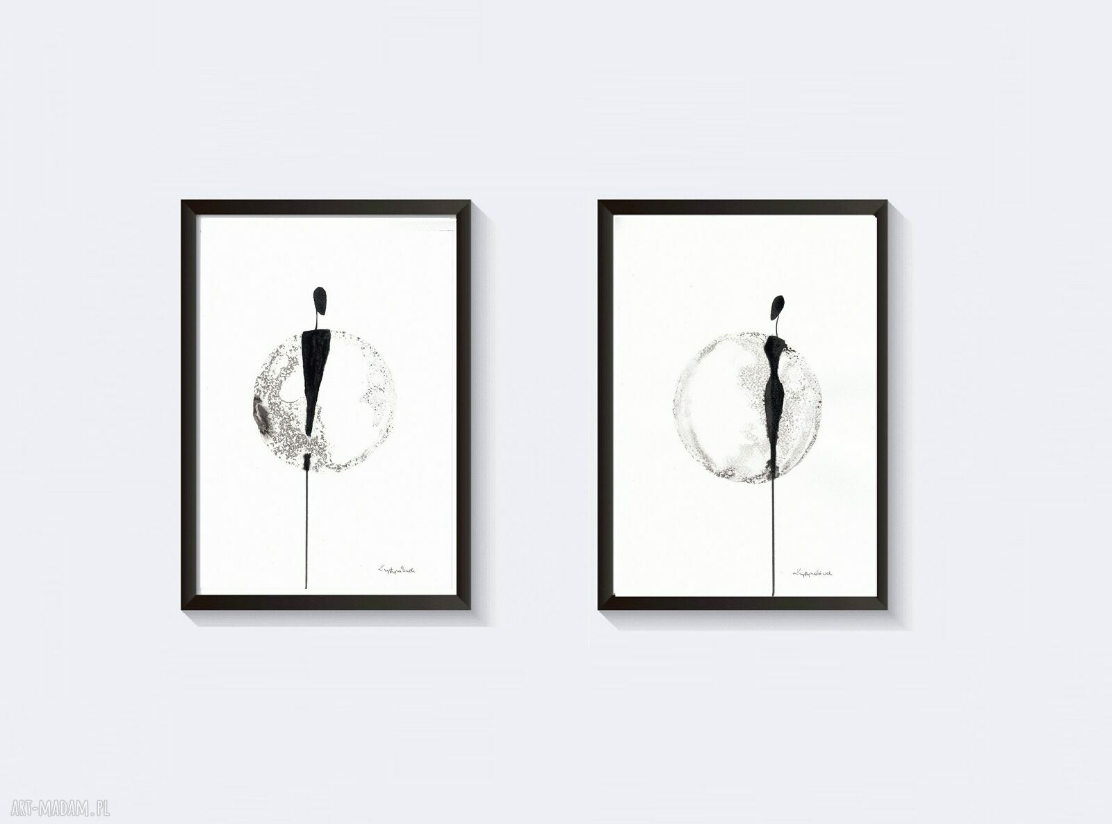 Minimalistyczna abstrakcja w czerni i bieli - obraz A4 21x30 do salonu