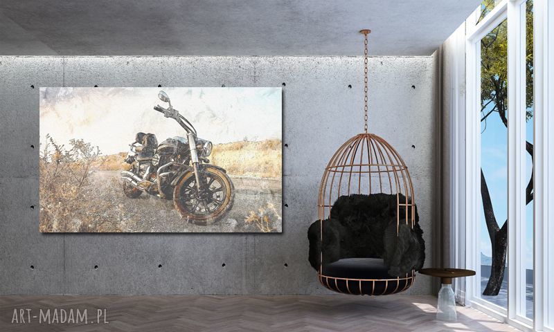 Obraz MOTOR 2 120x70 na płótnie Canvas - motocykl design loft