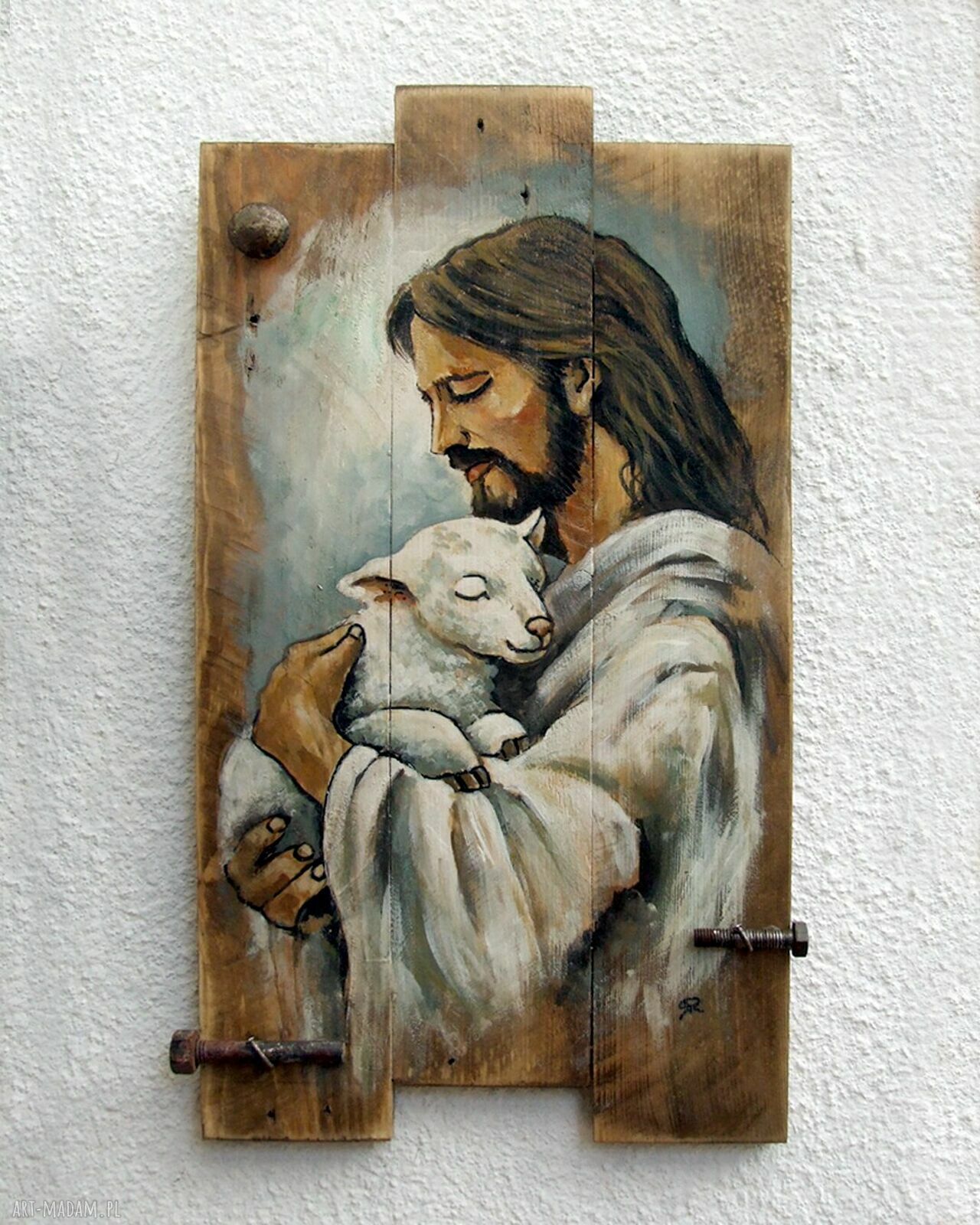 Pan moim Pasterzem - ręcznie malowany obraz religijny na deskach