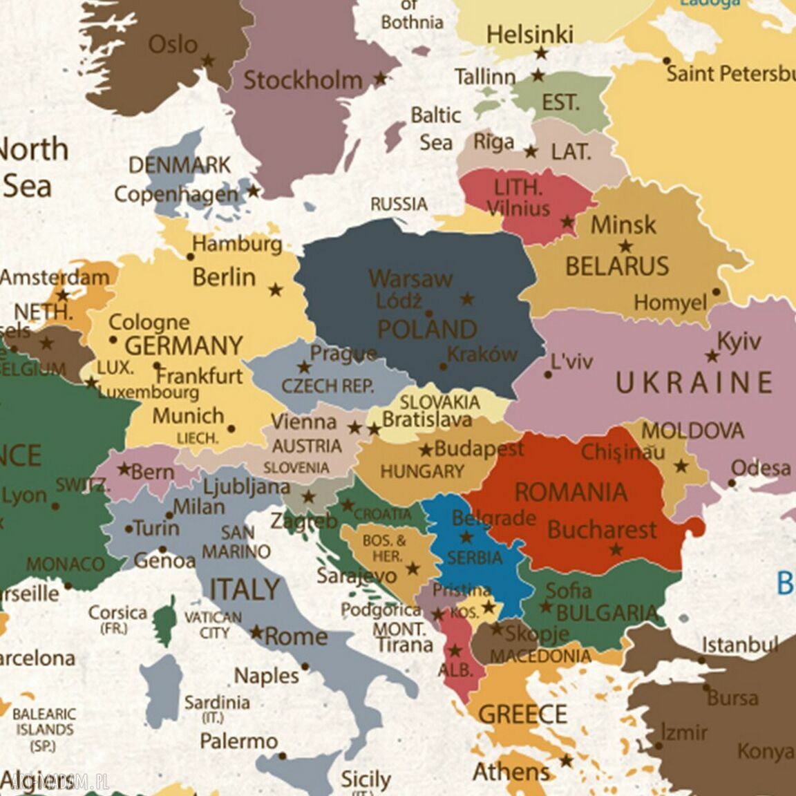 Obraz na korku - Mapa Świata 90x50 cm z pinezkami