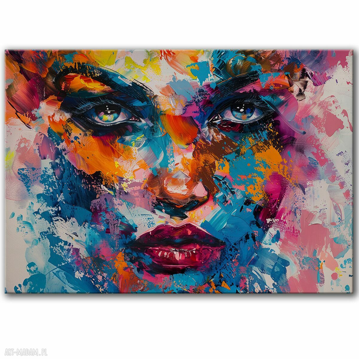 Kolorowy portret 100x70 cm - obraz na płótnie w żywych kolorach
