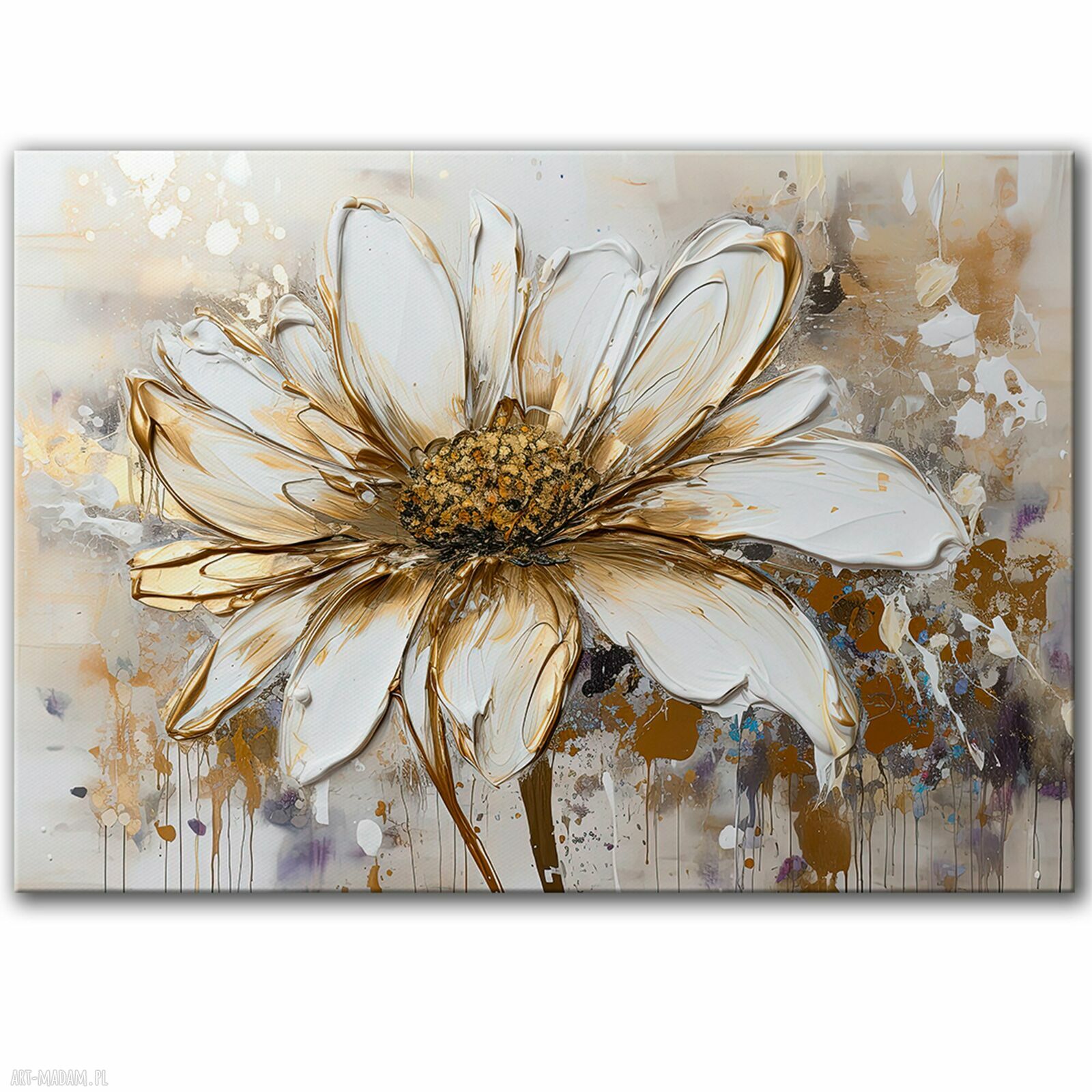 Obraz na płótnie 100x70 cm Kwiat glamour 1 -0678